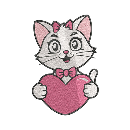 Cute Cat Embroidery Designs Machine File 3 sizes Baby Cat Digital Embroidery File Pattern Instant Download Cat04