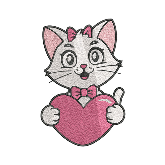 Cute Cat Embroidery Designs Machine File 3 sizes Baby Cat Digital Embroidery File Pattern Instant Download Cat04