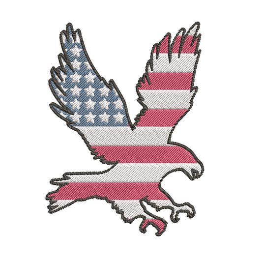 A13 Eagle Flag Embroidery Designs Machine File 3 sizes Eagle Flag Digital Embroidery File Pattern Instant Download