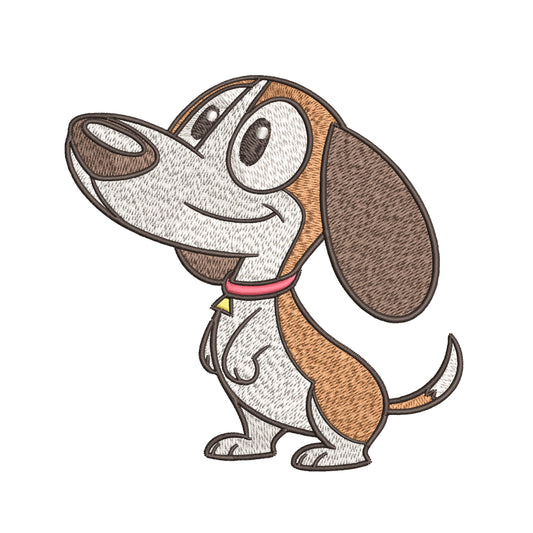 Happy Dog Embroidery Designs Machine File 3 sizes Baby Dog Digital Embroidery File Pattern Instant Download