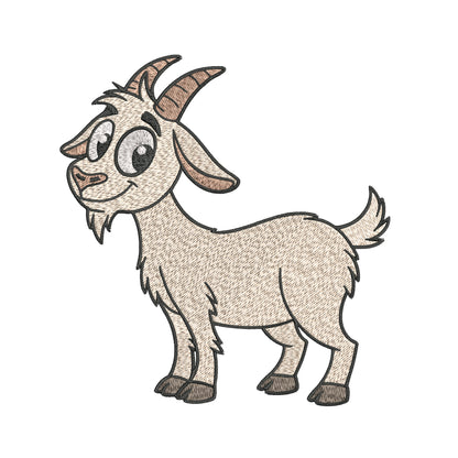Happy Goat Embroidery Designs Machine File 3 sizes Happy Goat Digital Embroidery File Pattern Instant Download