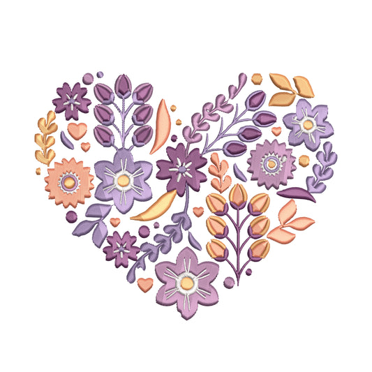 Love Flower Embroidery Designs Machine File 3 sizes Love Flower Digital Embroidery File Pattern Instant Download