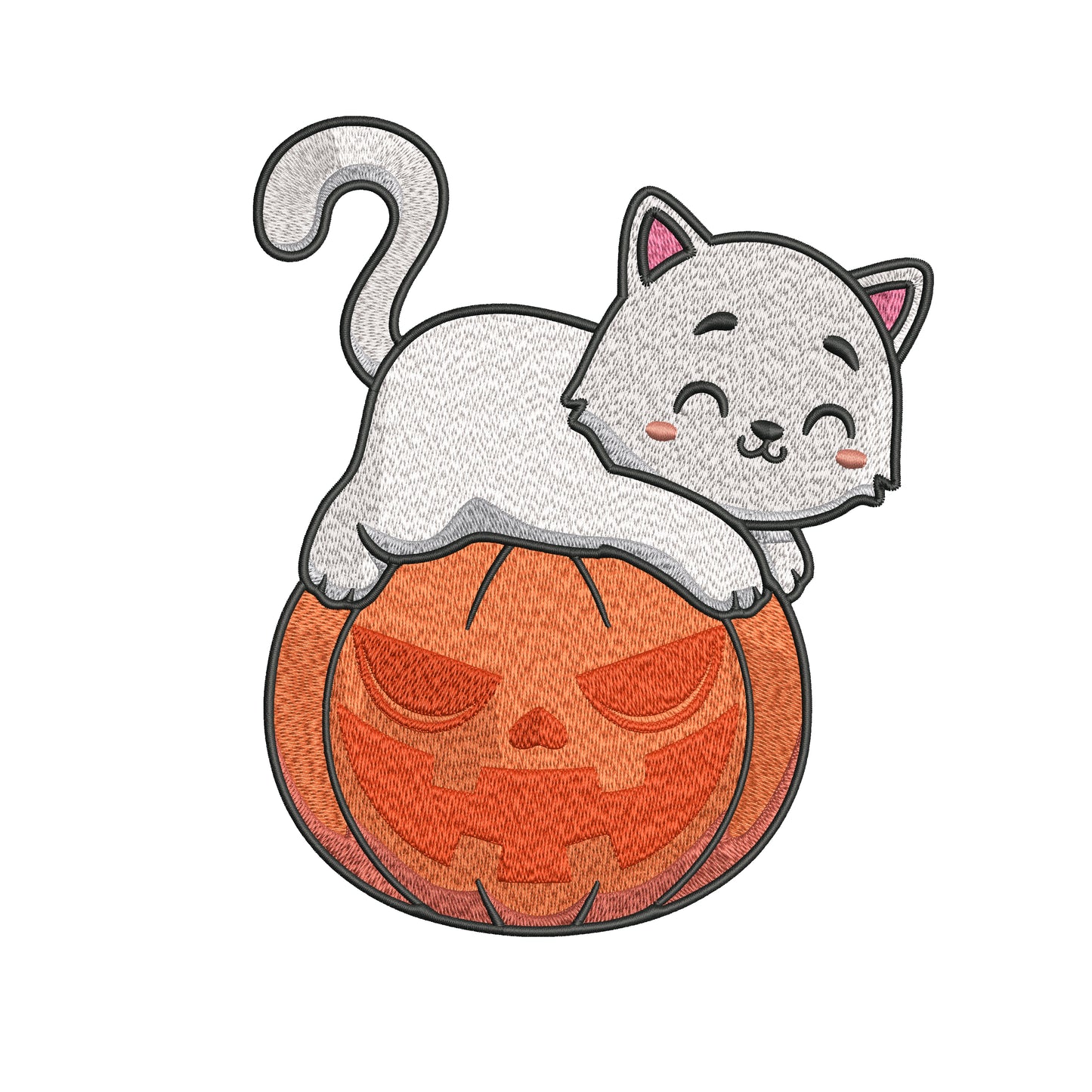 Pumpkin Cat Embroidery Designs Machine File 3 sizes Pumpkin Cat Digital Embroidery File Pattern Instant Download Pumpkin Cat02