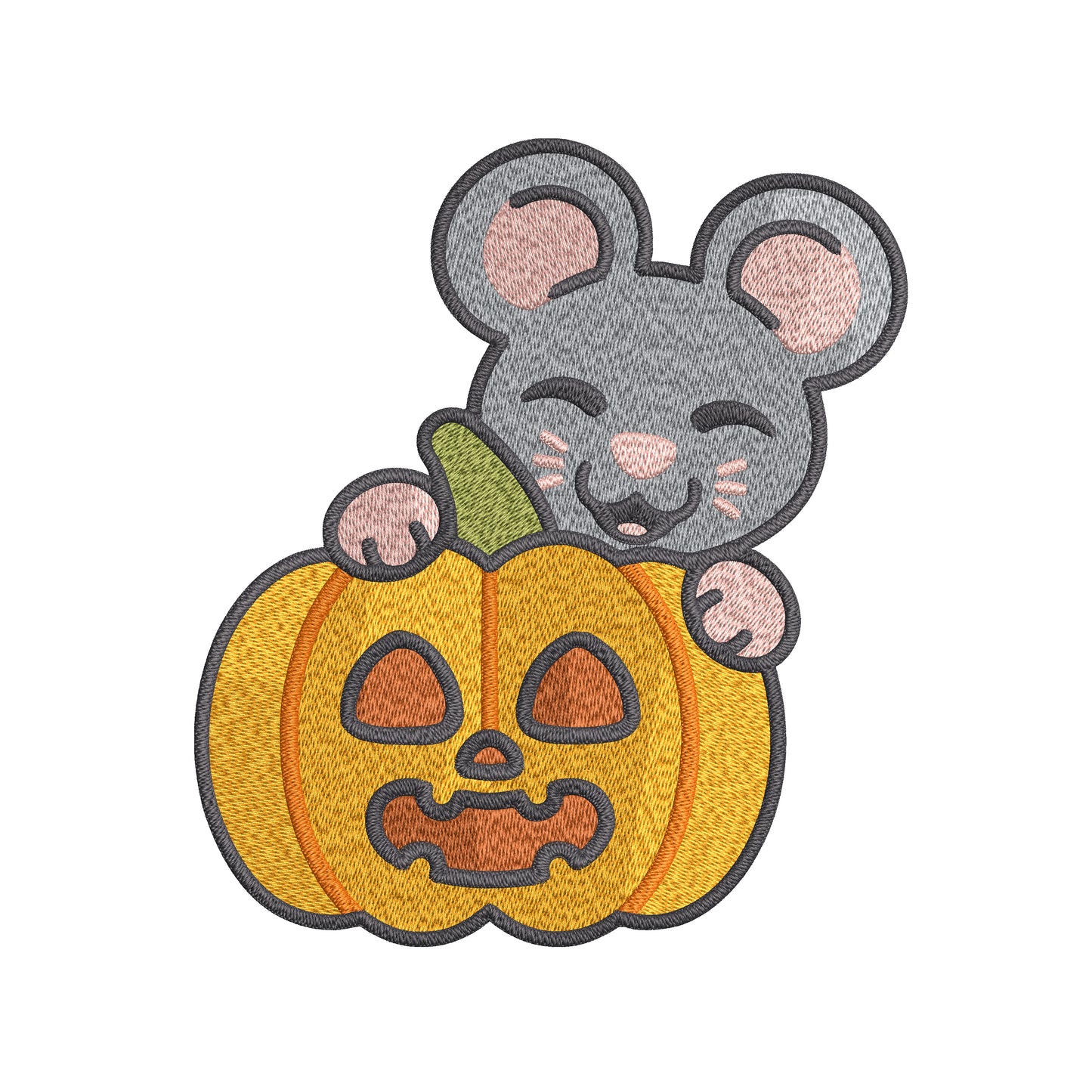 Pumpkin Mouse Embroidery Designs Machine File 3 sizes Pumpkin Mouse Digital Embroidery File Pattern Instant Download