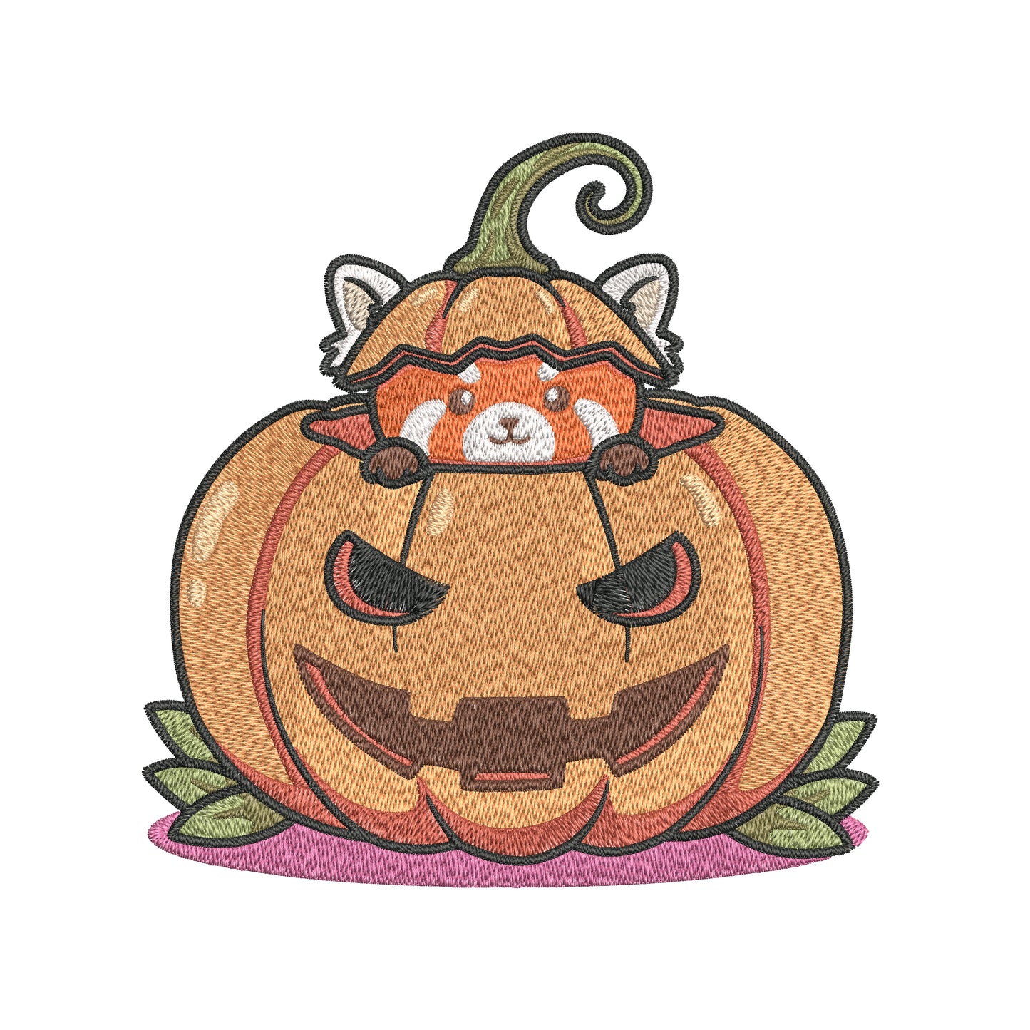 Pumpkin Panda Embroidery Designs Machine File 3 sizes Cute Panda Digital Embroidery File Pattern Instant Download