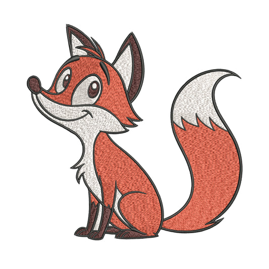 Smiling Fox Embroidery Designs Machine File 3 sizes Cute Fox Digital Embroidery File Pattern Instant Download