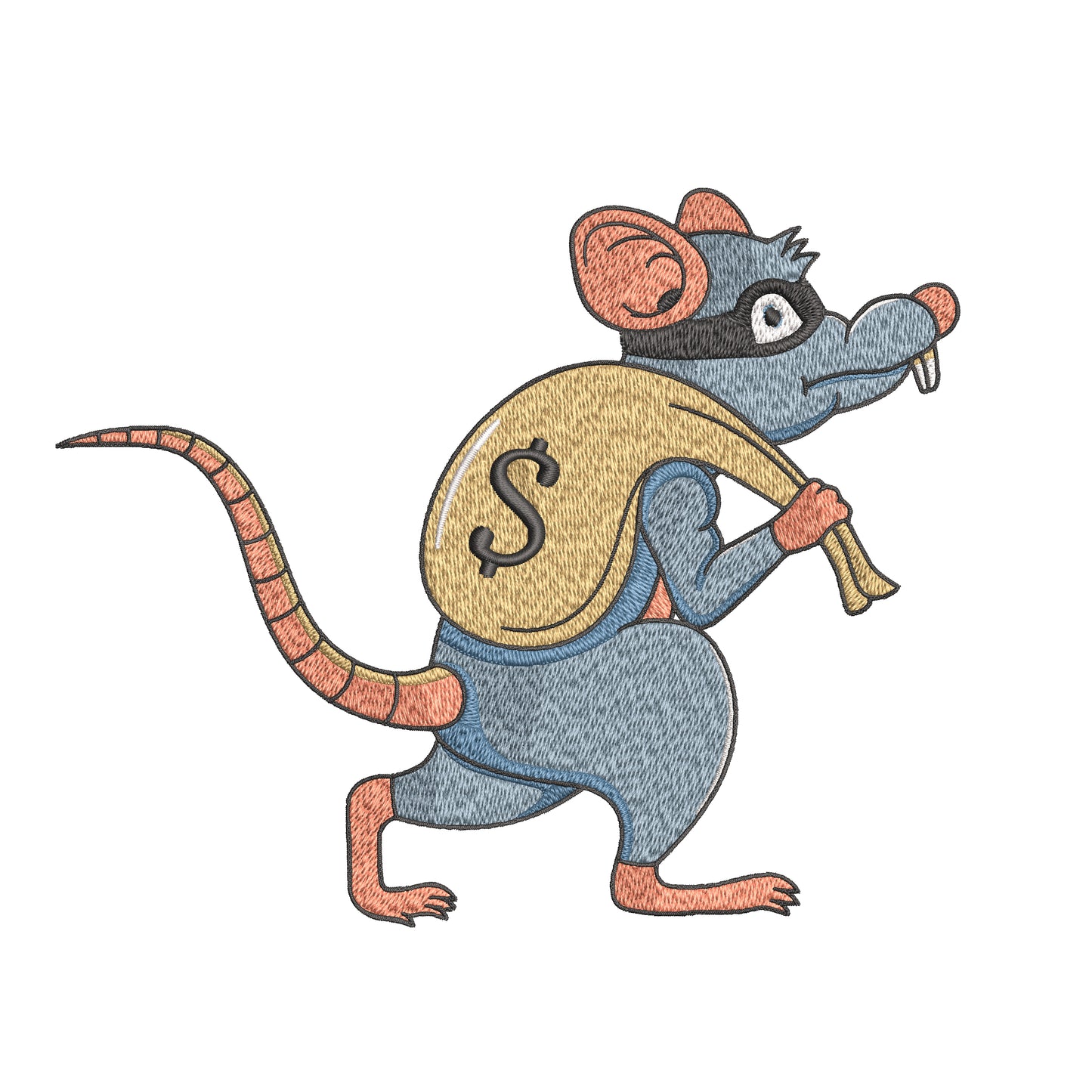 Thief Mouse Embroidery Designs Machine File 3 sizes Baby Mouse Digital Embroidery File Pattern Instant Download