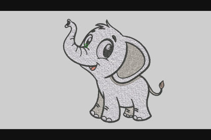 Baby Elephant Embroidery Designs Machine File 3 sizes Cute Elephant Digital Embroidery File Pattern Instant Download Baby Elephant01