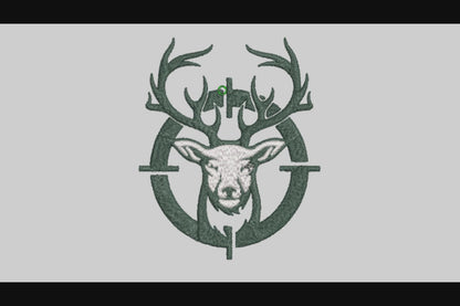 Deer Hunter Logo Embroidery Designs Machine File 3 sizes Deer Hunter Logo Digital Embroidery File Pattern Instant Download