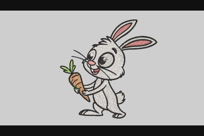 Cute Rabbit Embroidery Designs Machine File 3 sizes Baby Rabbit Digital Embroidery File Pattern Instant Download Cute Rabbit 02