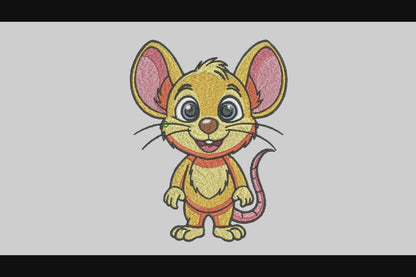 Cute Mouse Embroidery Designs Machine File 3 sizes Baby Mouse Digital Embroidery File Pattern Instant Download Mouse04