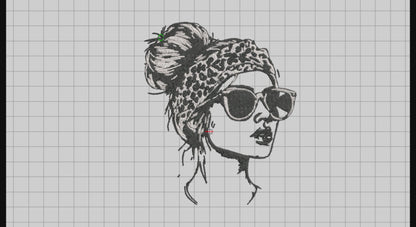 Cool Girl In Sunglasses Embroidery Designs Machine File 3 sizes Cool Girl In Sunglasses Digital Embroidery File Pattern Instant Download
