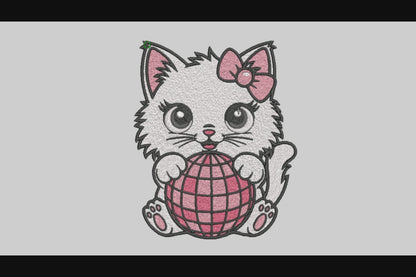 Cute Cat Embroidery Designs Machine File 3 sizes Baby Cat Digital Embroidery File Pattern Instant Download Cat01
