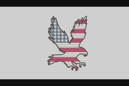 A13 Eagle Flag Embroidery Designs Machine File 3 sizes Eagle Flag Digital Embroidery File Pattern Instant Download