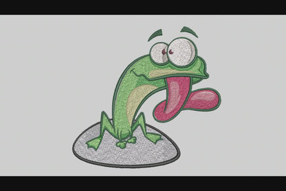 Cute Frog Embroidery Designs Machine File 3 sizes Baby Frog Digital Embroidery File Pattern Instant Download