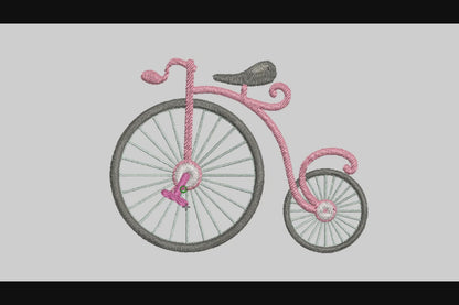 Cute Bike Embroidery Designs Machine File 3 sizes Cute Bike Digital Embroidery File Pattern Instant Download