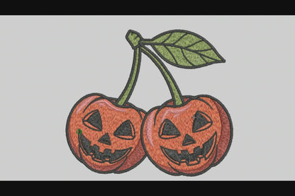 Cherry Pumpkin Embroidery Designs Machine File 3 sizes Cherry Pumpkin Digital Embroidery File Pattern Instant Download