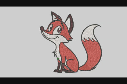 Smiling Fox Embroidery Designs Machine File 3 sizes Cute Fox Digital Embroidery File Pattern Instant Download