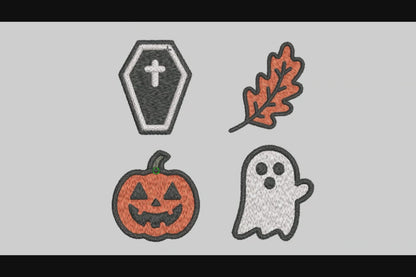 Halloween Icons Embroidery Designs Machine File 3 sizes Halloween Icons Digital Embroidery File Pattern Instant Download