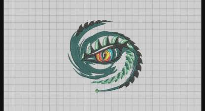 Azure Dragon's Eyes Embroidery Designs Machine File 3 sizes Azure Dragon's Eyes Digital Embroidery File Pattern Instant Download