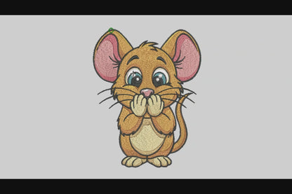 Cute Mouse Embroidery Designs Machine File 3 sizes Baby Mouse Digital Embroidery File Pattern Instant Download