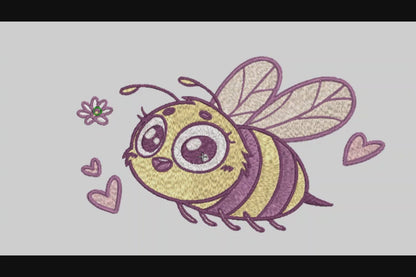 Cute Bee Embroidery Designs Machine File 3 sizes Baby Bee Digital Embroidery File Pattern Instant Download Bee01