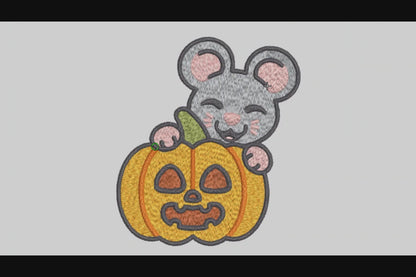Pumpkin Mouse Embroidery Designs Machine File 3 sizes Pumpkin Mouse Digital Embroidery File Pattern Instant Download