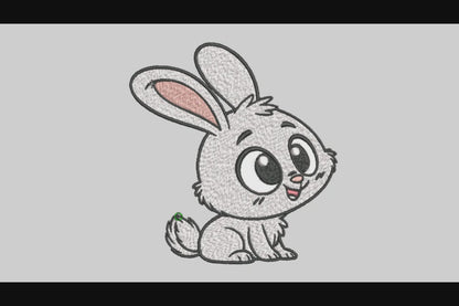 Cute Rabbit Embroidery Designs Machine File 3 sizes Baby Rabbit Digital Embroidery File Pattern Instant Download Cute Rabbit 01