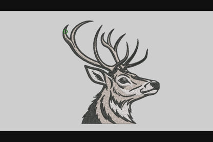 Deer Head Embroidery Designs Machine File Deer Head Digital Embroidery File Pattern Instant Download