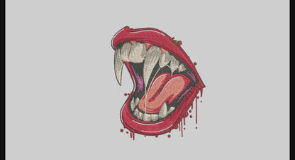 Vampire Teeth Embroidery Designs Machine File 3 sizes Vampire Teeth Digital Embroidery File Pattern Instant Download