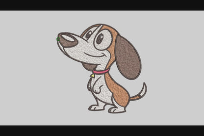Happy Dog Embroidery Designs Machine File 3 sizes Baby Dog Digital Embroidery File Pattern Instant Download