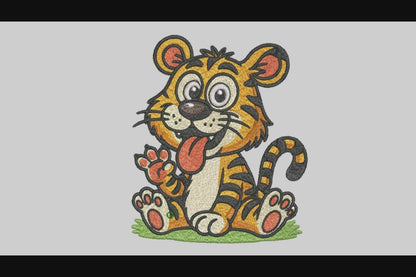 Cute Tiger Embroidery Designs Machine File 3 sizes Baby Tiger Digital Embroidery File Pattern Instant Download