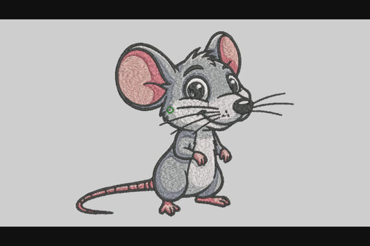 Baby Mouse Embroidery Designs Machine File 3 sizes Cute Mouse Digital Embroidery File Pattern Instant Download