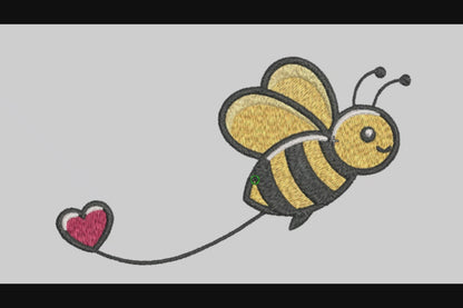 Cute Bee Embroidery Designs Machine File 3 sizes Baby Bee Digital Embroidery File Pattern Instant Download Bee02