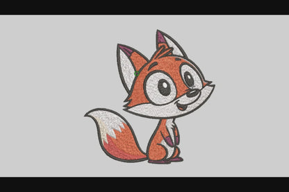 Baby Fox Embroidery Designs Machine File 3 sizes Cute Fox Digital Embroidery File Pattern Instant Download