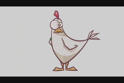 Cross-Eyed Chicken Embroidery Designs Machine File 3 sizes Cross-Eyed Chicken Digital Embroidery File Pattern Instant Download
