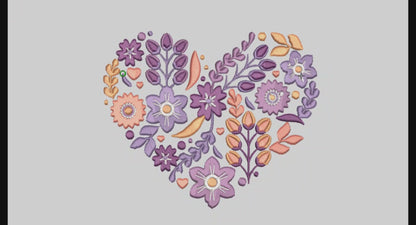 Love Flower Embroidery Designs Machine File 3 sizes Love Flower Digital Embroidery File Pattern Instant Download