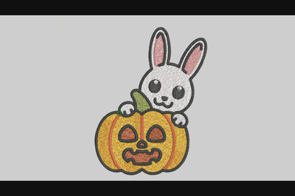 Pumpkin Rabbit Embroidery Designs Machine File 3 sizes Pumpkin Rabbit Digital Embroidery File Pattern Instant Download