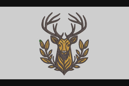 Deer Head Logo Embroidery Designs Machine File 3 sizes Deer Head Logo Digital Embroidery File Pattern Instant Download