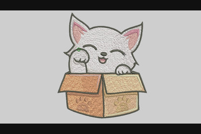 Cute Cat Embroidery Designs Machine File 3 sizes Baby Cat Digital Embroidery File Pattern Instant Download Cat05